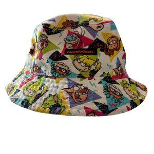 90's Retro Nickelodeon Bucket Hat Colorful Unisex Design One Size Fits Most